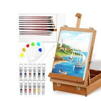 Без бренда «Набор подарочный «Две картинки» 27 предметов: этюдник 35 см из бука, краски акрил 12x12 мл, 2 холста 22x30 на мдф, 10 кистей, мастихин, палитра» в Вологде в интернет-магазине Без бренда «Набор подарочный «Две картинки» 27 предметов: этюдник 35 см из бука, краски акрил 12x12 мл, 2 холста 22x30 на мдф, 10 кистей, мастихин, палитра» в Вологде