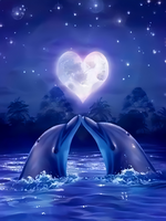 Без бренда «Дельфины под луной вида сердца (20шт)» в Вологде