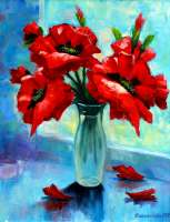 Без бренда «Букет красных маков в высокой вазе» в Вологде в интернет-магазине Без бренда «Букет красных маков в высокой вазе» в Вологде