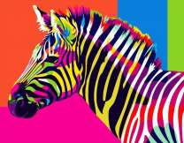 Яркая зебра в стиле поп-арт