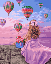 Милая девушка на пикнике с видом на воздушные шары