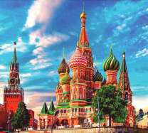 Вид на Собор Василия Блаженного и здания Кремля