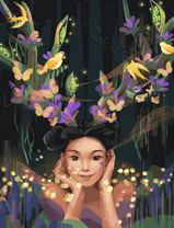 Без бренда «Темноглазая девчонка с цветами и птицами в волосах» в Вологде