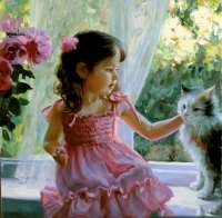 Без бренда «Девочка с кошкой на подоконнике» в Вологде в интернет-магазине  Без бренда «Девочка с кошкой на подоконнике» в Вологде