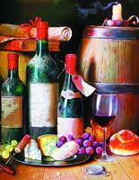 Без бренда «Красное вино с булочкой, сыром и виноградом» в Вологде в интернет-магазине Без бренда «Красное вино с булочкой, сыром и виноградом» в Вологде