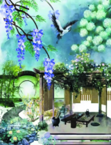 Без бренда «Сад с беседкой, цветами и птицей» в Вологде в интернет-магазине  Без бренда «Сад с беседкой, цветами и птицей» в Вологде