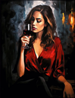 Без бренда «Девушка в красном платье с бокалом вина» в Вологде в интернет-магазине  Без бренда «Девушка в красном платье с бокалом вина» в Вологде