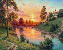 Без бренда «Вид на реку на закате» в Вологде