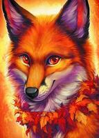 Без бренда «Хитрая лиса с осенним венком» в Вологде в интернет-магазине  Без бренда «Хитрая лиса с осенним венком» в Вологде