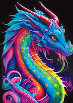 Блестящий радужный дракон