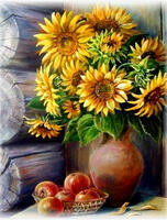 Без бренда «Кувшин с подсолнухами и корзинка с яблоками» в Вологде